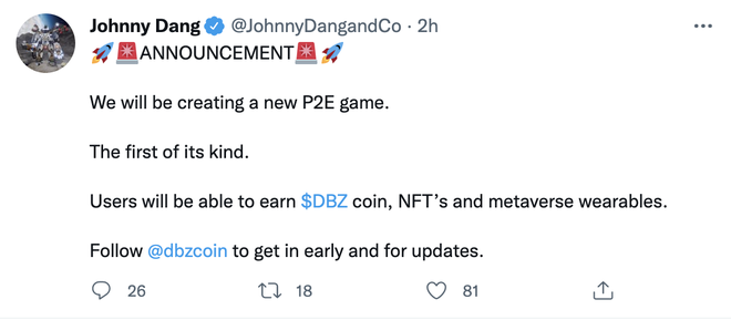Sau lùm xùm tiền ảo DBZ, Johnny Đặng công bố kế hoạch ra mắt game blockchain - Ảnh 1.