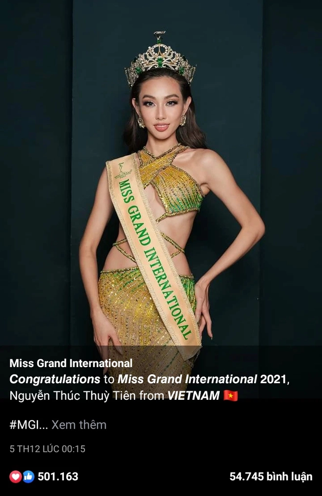 Thuỳ Tiên xác lập 1 kỷ lục mới cho trang chủ Miss Grand, nhan sắc Việt cũng đỉnh quá đây này! - Ảnh 2.