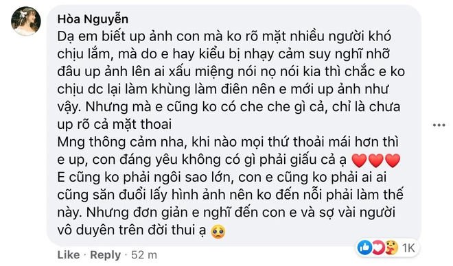 Hoà Minzy chính thức nói rõ lý do giấu kín diện mạo con trai, khẳng định: Em không phải ngôi sao lớn, không đến nỗi phải làm thế này - Ảnh 2.