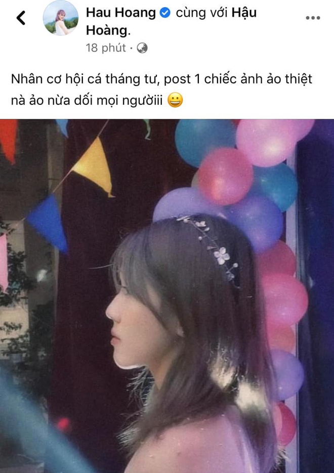 Hậu Hoàng khoe ảnh dịu dàng khác ngày thường khiến Mũi trưởng Long phải dùng meme mất máu - Ảnh 1.