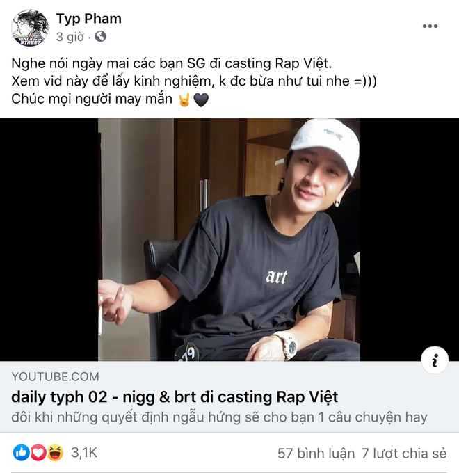 16 Typh thông báo tham gia Rap Việt với vai trò mới toanh, nhắn hậu bối đi casting nên chuẩn bị kĩ càng chứ đừng thi bừa như tui - Ảnh 1.
