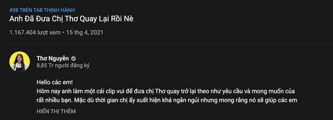 Thơ Nguyễn chính thức trở lại trên kênh YouTube 9 triệu subscriber của chính mình, có rườm rà quá không? - Ảnh 2.