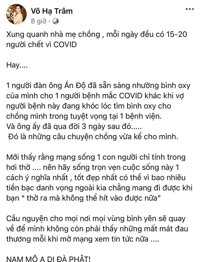 Rùng mình lời ông xã người Ấn Độ của Võ Hạ Trâm kể về thực tế ám ảnh gia đình đang phải đối mặt giữa địa ngục Covid-19 - Ảnh 2.