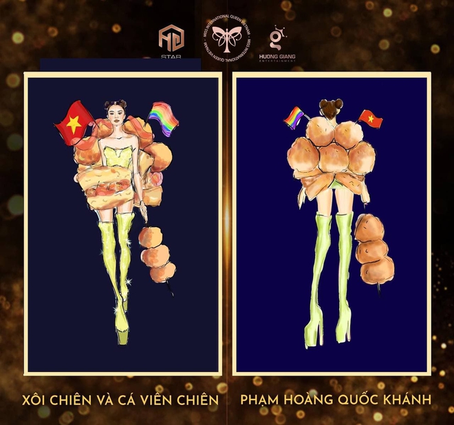 Cá viên chiên, đèn dầu... sẽ trở thành trang phục dân tộc của Trân Đài khi đi thi quốc tế? - Ảnh 4.
