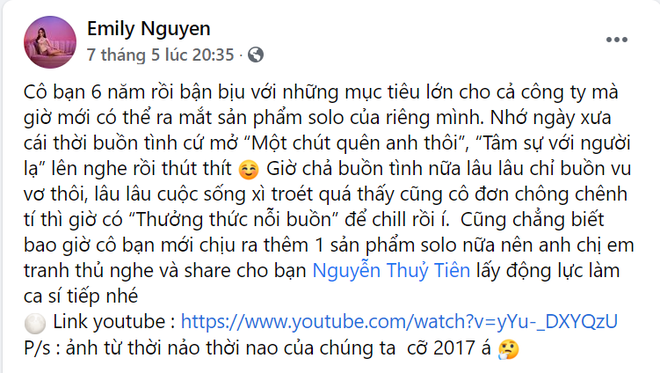 Tiên Cookie thương Emily khi phải gác sự nghiệp để sinh con, nhân tiện bày tỏ: Làm ca sĩ Việt Nam tưởng sướng nhưng thiệt thòi nhiều - Ảnh 3.