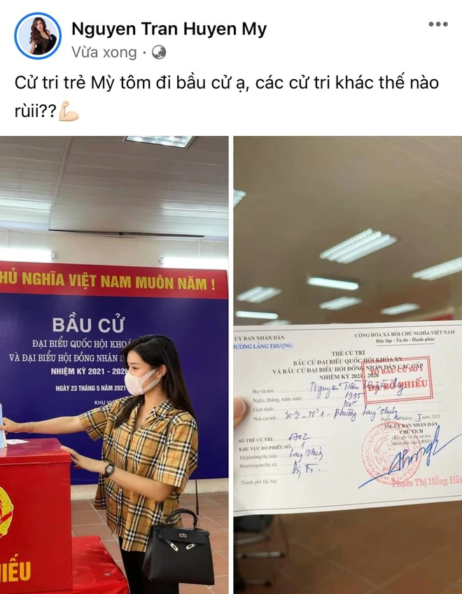 Sao Việt nô nức đi bầu cử: Tiểu Vy, Huyền My dậy sớm cùng dàn hậu bỏ phiếu, Khánh Vân từ Mỹ cũng hào hứng hưởng ứng - Ảnh 7.