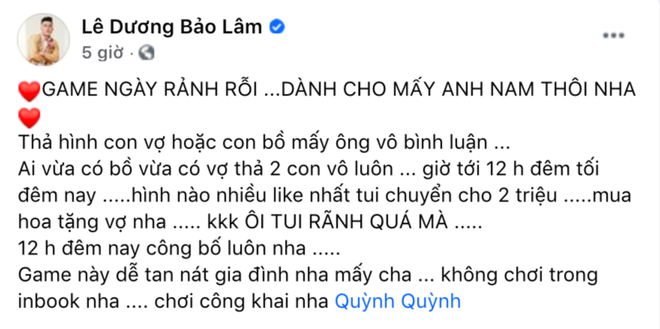 Lê Dương Bảo Lâm mở đại hội “dìm” vợ và treo thưởng 2 triệu: Ánh mắt lườm chồng sắc lẹm của Quỳnh Quỳnh thấy mà lo thay! - Ảnh 2.