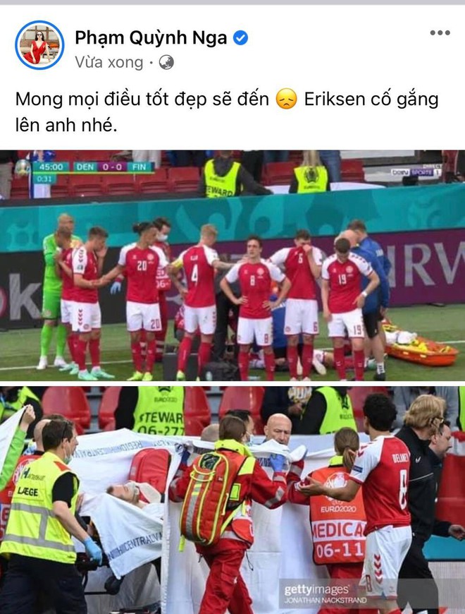 Diệu Nhi bật khóc, Trịnh Thăng Bình và dàn sao Việt cầu nguyện cho cầu thủ Eriksen tuyển Đan Mạch đột ngột ngã gục trên sân đấu Euro - Ảnh 7.