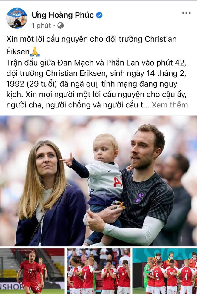 Diệu Nhi bật khóc, Trịnh Thăng Bình và dàn sao Việt cầu nguyện cho cầu thủ Eriksen tuyển Đan Mạch đột ngột ngã gục trên sân đấu Euro - Ảnh 8.