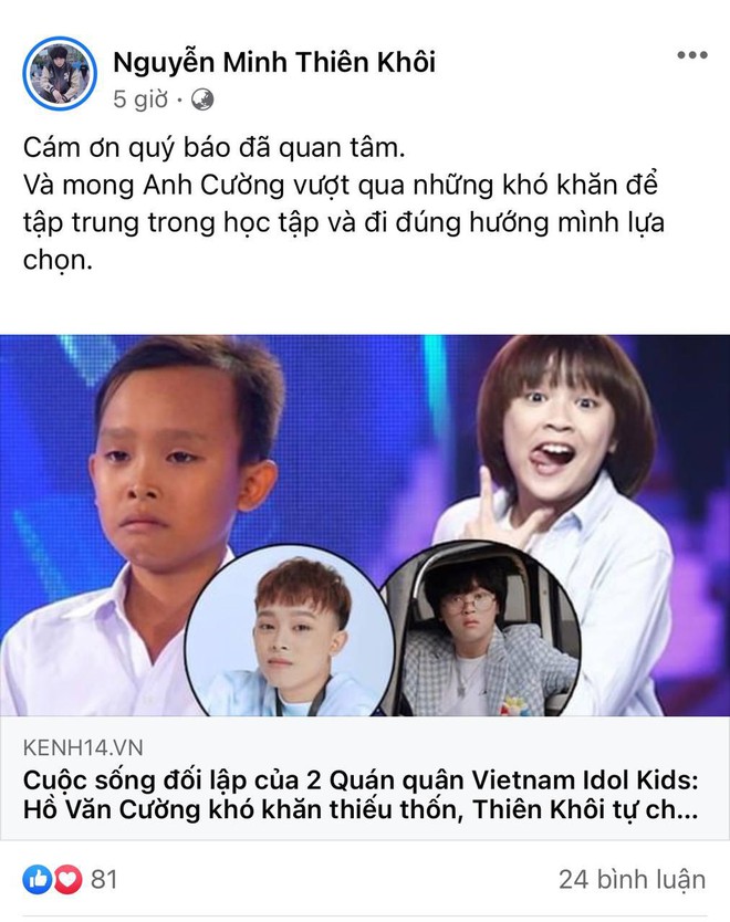 Bị gọi tên so sánh cuộc sống đối lập với Hồ Văn Cường, quán quân Vietnam Idol Kids 2017 có phản ứng và câu nói gây chú ý! - Ảnh 3.