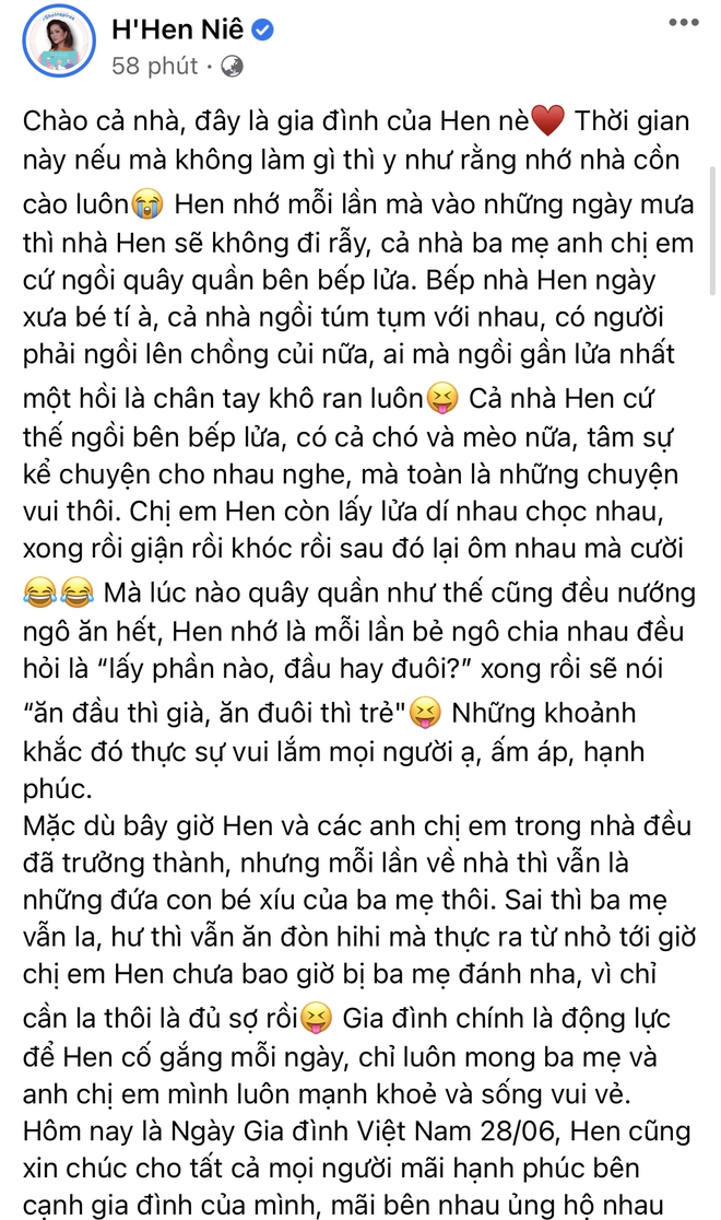 Ngập trời sao Vbiz chia sẻ nhân ngày Gia đình Việt Nam: Đoan Trang khoe hội anh em nhà người ta, H’Hen Niê - Tiểu Vy chung 1 nỗi lòng - Ảnh 2.