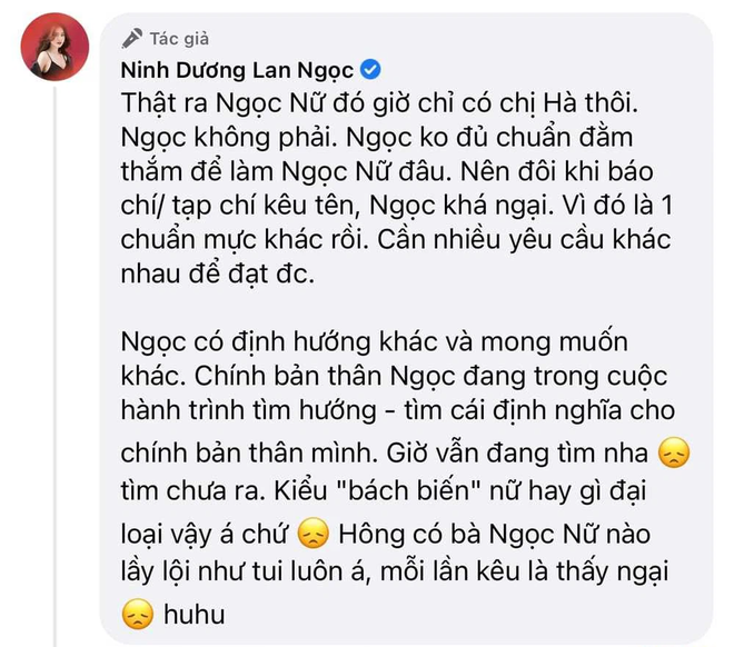 Ninh Dương Lan Ngọc phản ứng như thế nào khi được ưu ái gọi là Ngọc nữ? - Ảnh 4.