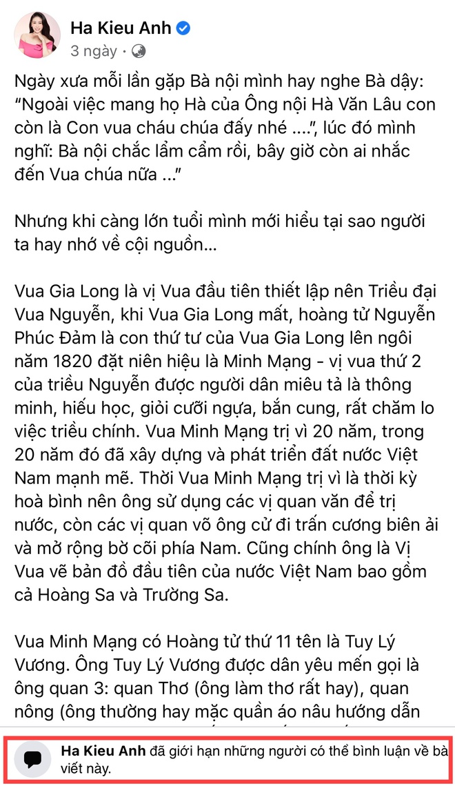 Động thái thẳng tay của Hà Kiều Anh khi bị netizen bão công kích Facebook vì vụ ồn ào công chúa đời thứ 7 triều Nguyễn - Ảnh 2.