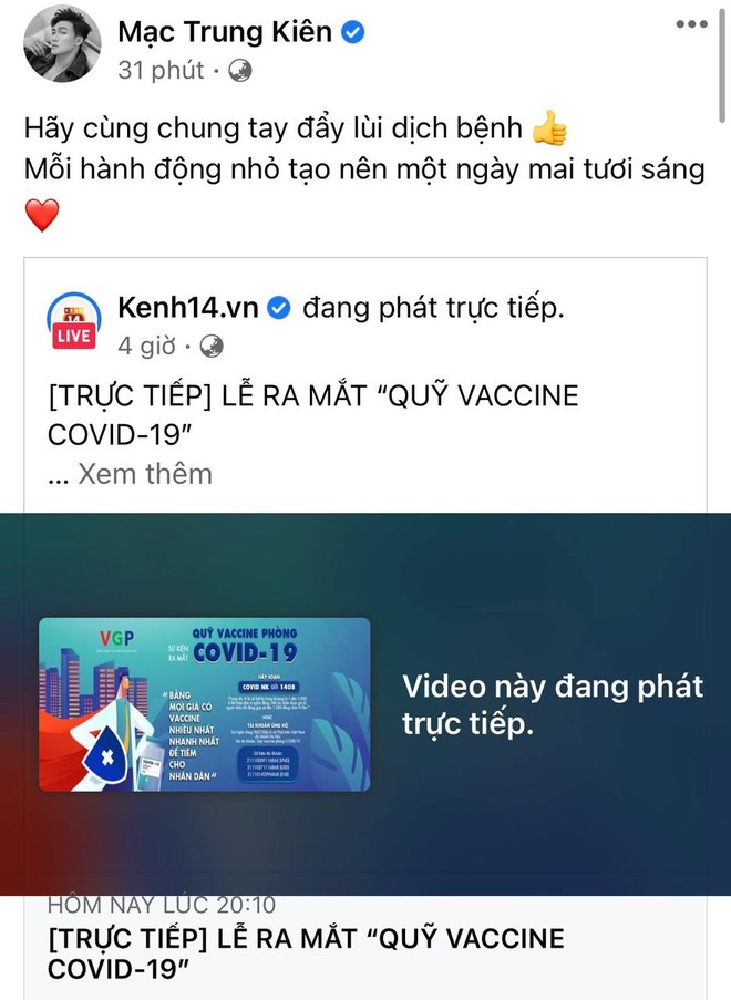 Cả showbiz và dàn KOLs Việt hướng về buổi ra mắt Quỹ vaccine phòng Covid-19, chuyển khoản nóng đóng góp hàng trăm triệu đồng - Ảnh 26.
