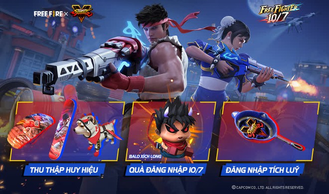 Free Fire bắt tay Street Fighter V, game thủ được nhận miễn phí hàng loạt quà tặng xịn xò - Ảnh 1.