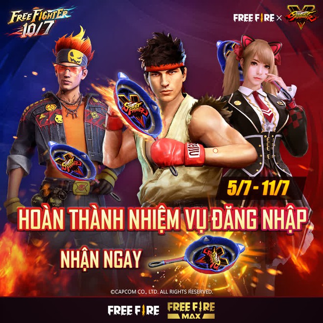 Free Fire bắt tay Street Fighter V, game thủ được nhận miễn phí hàng loạt quà tặng xịn xò - Ảnh 2.