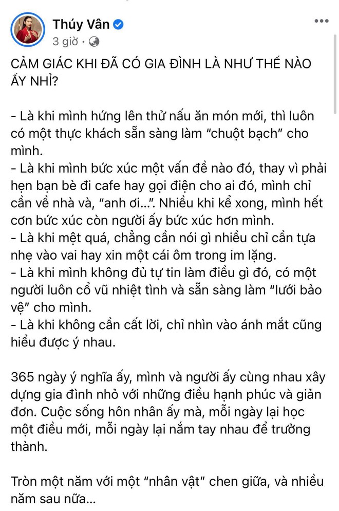 Á hậu Thuý Vân tiết lộ 5 điều thay đổi sau đúng 1 năm kết hôn, nghe qua là biết chồng doanh nhân tâm lý cỡ nào! - Ảnh 2.