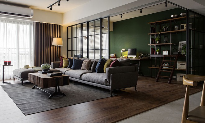 Đập bỏ tường, phòng khách của vợ chồng trẻ rộng đến mức chứa được 20 người, còn có góc làm việc chill hết nấc - Ảnh 2.