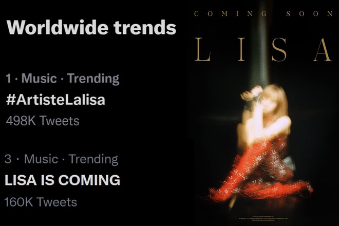 Lisa (BLACKPINK) đạt hàng loạt thành tích khủng, đứng đầu Top Trending thế giới chỉ bằng một poster công bố debut solo - Ảnh 2.