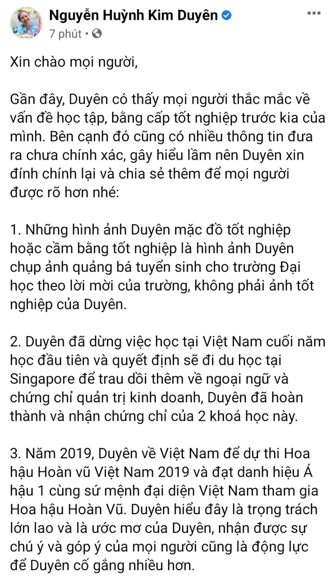 Kim Duyên đăng tâm thư dài, Miss Universe Việt Nam có động thái đặc biệt giữa tâm bão học vấn của gà cưng - Ảnh 2.