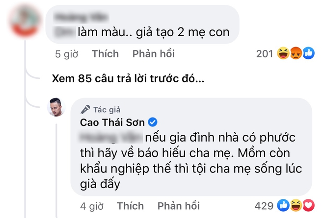 Bị công kích, xúc phạm giả tạo mẹ lẫn con, Cao Thái Sơn đáp trả thế nào mà antifan cứng họng - Ảnh 3.