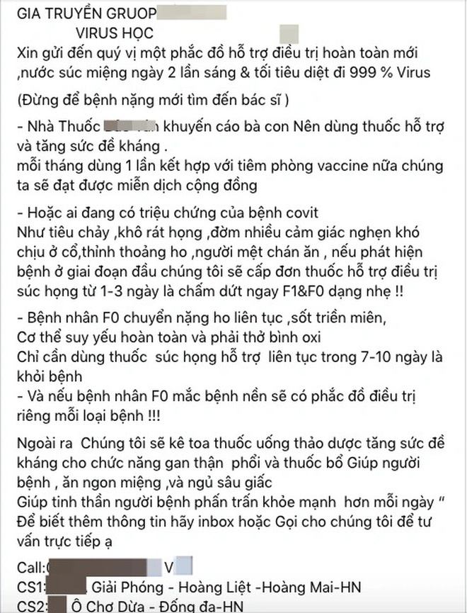 Phóng sự: “Choáng” với lời quảng cáo “thuốc chữa Covid-19 gia truyền 4 đời” ở Hà Nội có khả năng trị… siêu virus, uống 2 lần thoải mái bỏ khẩu trang - Ảnh 2.