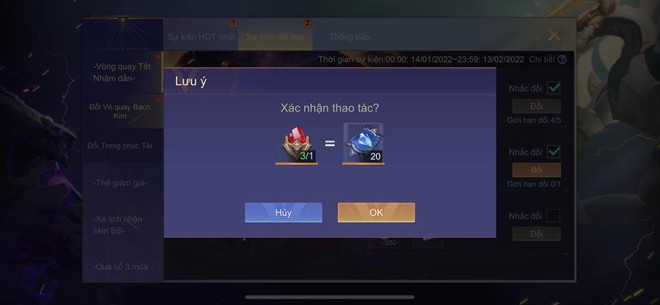 Nhiều game thủ Liên Quân đổi Đá Quý nhận về skin SS Tuyệt Sắc từ sự kiện mới, nhưng muốn tham gia phải biết rõ điều này! - Ảnh 4.