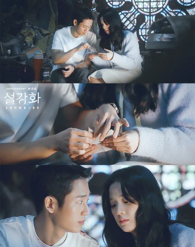Chùm ảnh ngọt ngào hiếm hoi của Jisoo (BLACKPINK) - Jung Hae In ở Snowdrop: Tan chảy từ cái ôm đến nụ hôn cà phê - Ảnh 3.