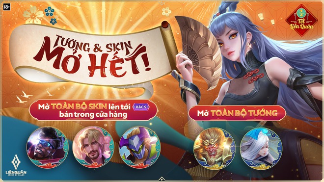 Liên Quân Mobile: Không chỉ lì xì khủng bằng skin bậc S  và Quân Huy miễn phí, toàn bộ skin bậc S đều được mở khóa vào ngày Mùng 1 Tết - Ảnh 1.