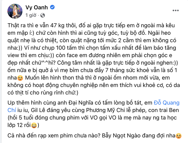 Bị miệt thị ngoại hình như cô bé đô con, Vy Oanh phải lên tiếng phân trần - Ảnh 2.