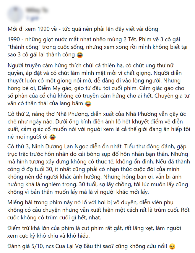 1990 hết dính đủ thị phi lại bị chê thậm tệ: Giọt nước mắt nhạt nhẽo ngày Tết, diễn xuất của Nhã Phương vẫn gây ức chế? - Ảnh 3.