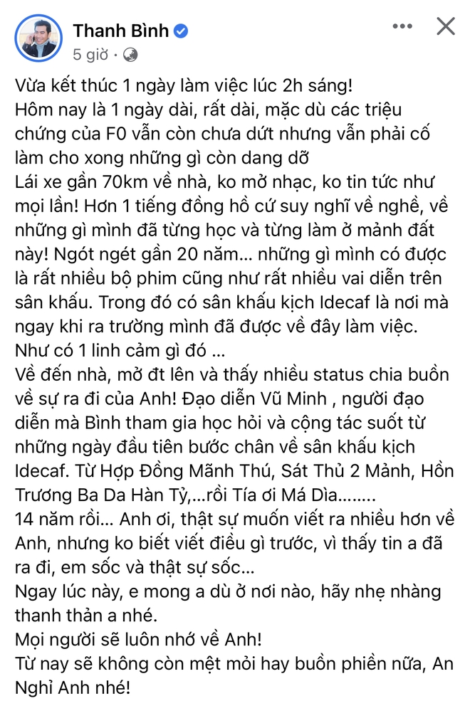 Quốc Trường, Thu Trang cùng dàn sao Việt bàng hoàng tiễn biệt đạo diễn Vũ Minh qua đời ở tuổi 56 - Ảnh 7.