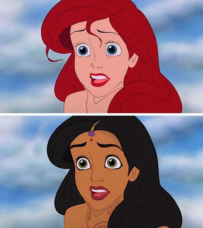 Khi hội công chúa Disney lũ lượt “đổi quốc tịch”: Elsa tóc nâu môi trầm vẫn ngầu xỉu, Bạch Tuyết makeup hơi lố đấy! - Ảnh 11.