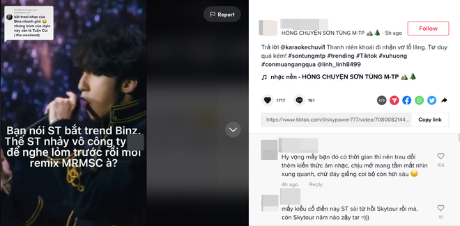 Netizen kháo nhau Sơn Tùng bắt trend beat của Binz cho bản phối hit 10 năm, Sky đanh thép đáp trả liệu có thuyết phục? - Ảnh 4.