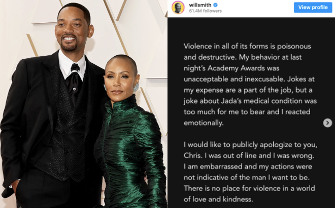 HOT: Will Smith chính thức xin lỗi Chris Rock vì cái tát bẽ bàng tại Oscar, Viện Hàn Lâm vào cuộc điều tra vụ việc - Ảnh 3.