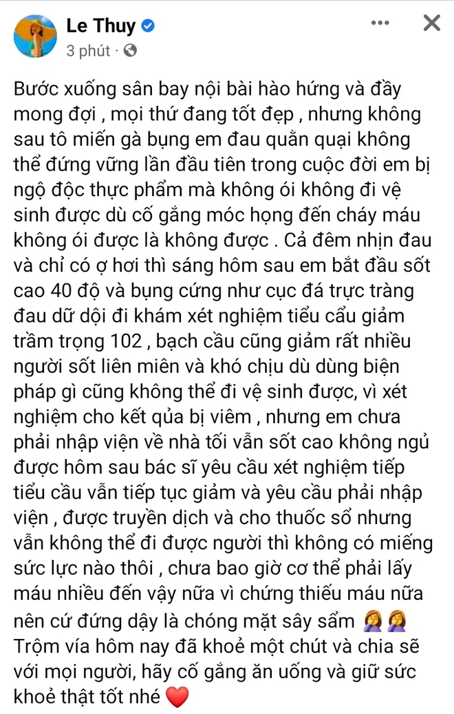 1 người mẫu Vbiz nhập viện vì ngộ độc thực phẩm, tình trạng sức khỏe hiện tại thế nào? - Ảnh 2.