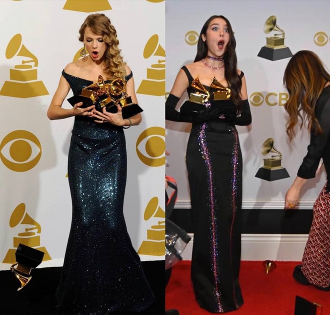 Olivia Rodrigo đã diện váy hao hao còn làm rớt kèn Grammy gãy làm đôi, không hổ danh con gái Taylor Swift! - Ảnh 4.