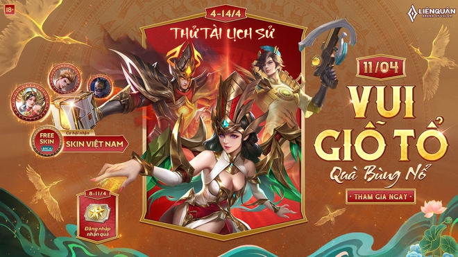 Liên Quân Mobile: Garena tặng FREE game thủ 3 skin Việt Nam bậc S  nhưng với điều kiện là phải giỏi lịch sử! - Ảnh 1.