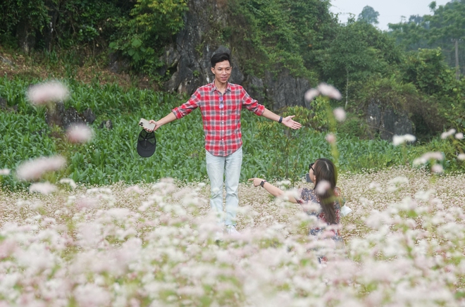 Chùm ảnh: Hoa tam giác mạch ở Hà Giang nở đầu mùa hạ khiến nhiều du khách bất ngờ - Ảnh 4.