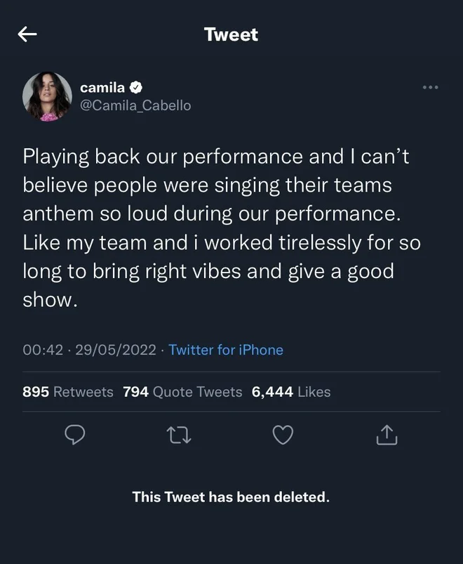 Camila Cabello bức xúc vì hát không ai nghe, fan bóng đá tố ngược nữ ca sĩ cản trở trận bóng - Ảnh 4.