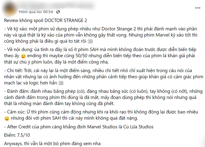 Netizen Việt khen hết lời Doctor Strange 2: Cực phẩm kinh dị nhất Marvel nhưng vẫn lấn cấn vì kịch bản đơn điệu - Ảnh 7.