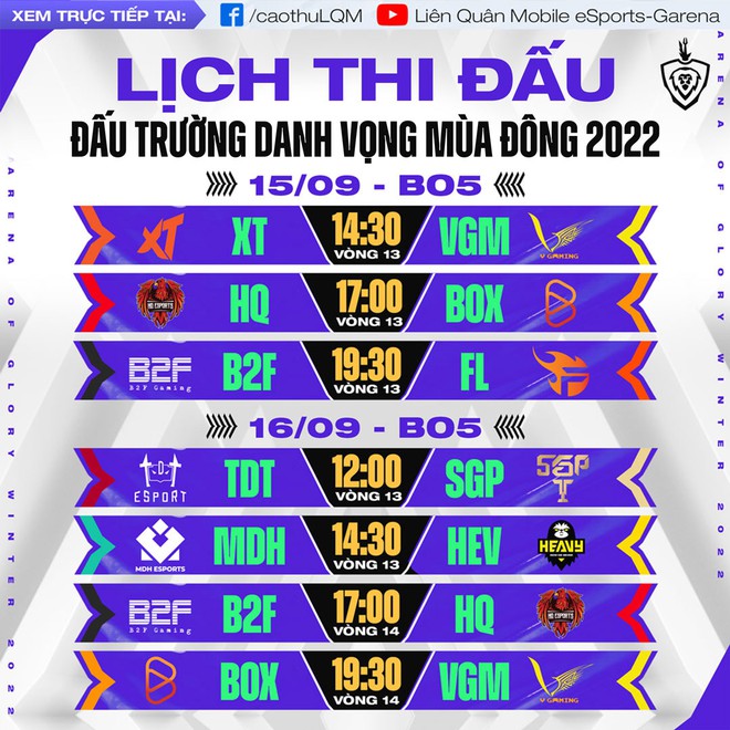 Lịch thi đấu vòng bảng của Đấu Trường Danh Vọng Mùa Đông 2022 - Ảnh 12.