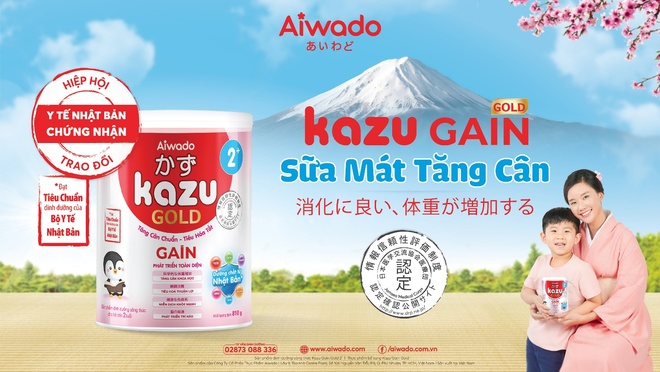 Sữa mát tăng cân Kazu Gain Gold của Aiwado nhận được chứng nhận của Nhật Bản - Ảnh 3.