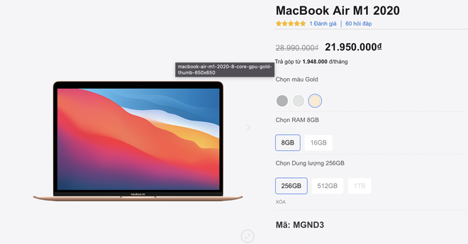 MacBook Air M1 hút khách khi giảm giá hàng chục triệu đồng - Ảnh 1.
