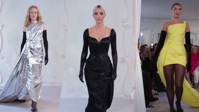 Kim Kardashian lên đồ quyến rũ, ai dè hóa người tí hon bên 2 chân dài Nicole Kidman, Dua Lipa ở sự kiện thời trang - Ảnh 4.